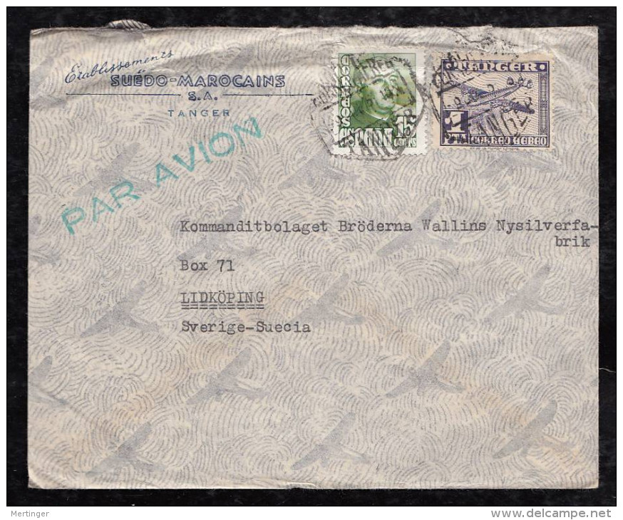 Spanien Spain TANGER 5 Airmail Covers 1951-53 To SWEDEN - Mandats