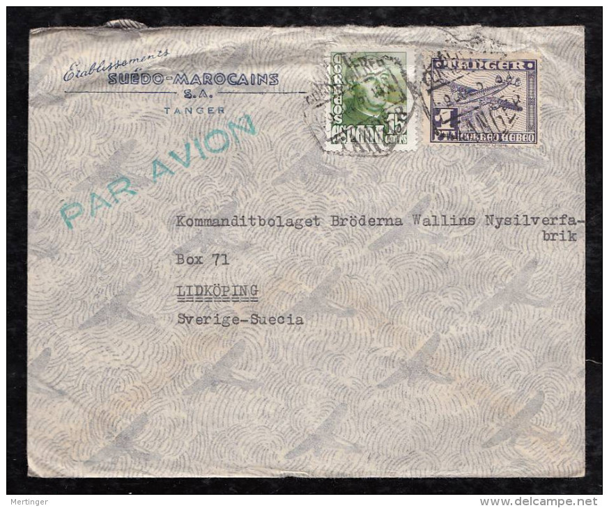 Spanien Spain TANGER 5 Airmail Covers 1951-53 To SWEDEN - Sellos De Giro