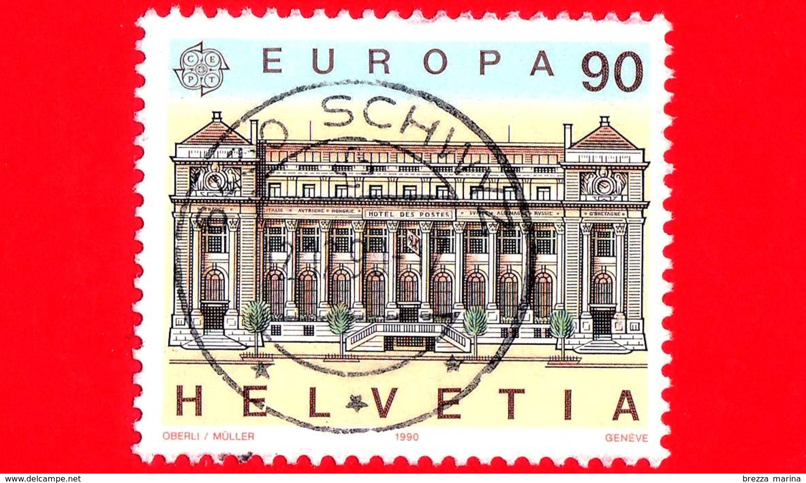 SVIZZERA - Usato - 1990 - Europa - Edifici Postali - Ginevra - Post Offices - 90 - Usati