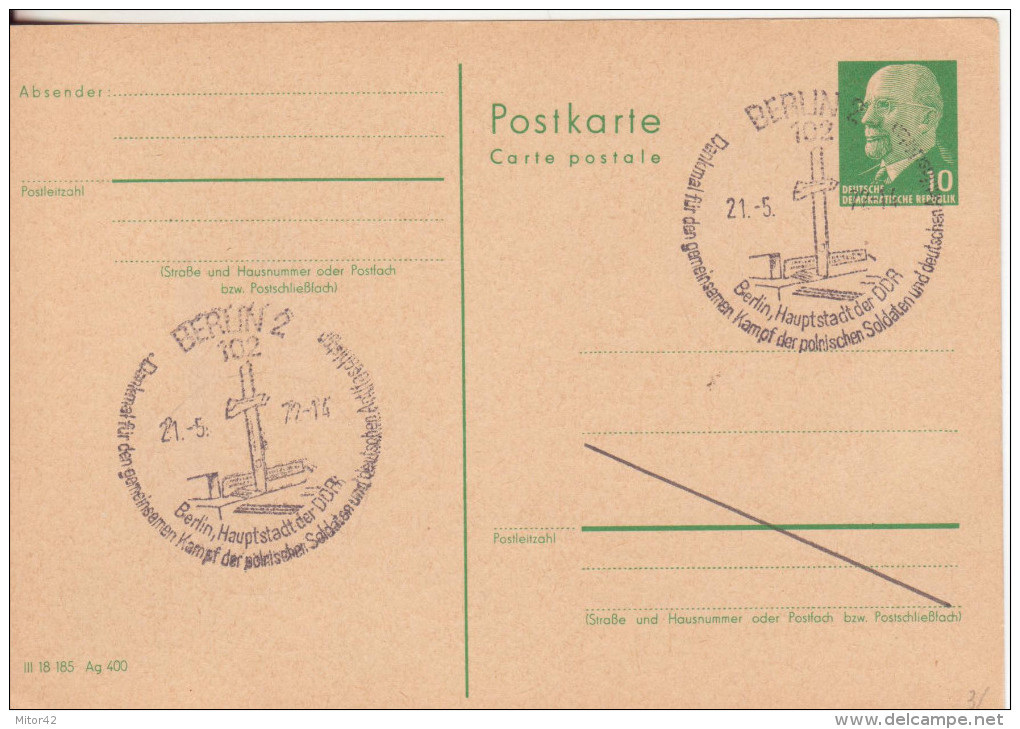 1-Germania DDR-Intero Postale 10p. Annullo Speciale Figurato Berlino 2-102 Del 21.5.72. - Postcards - Used
