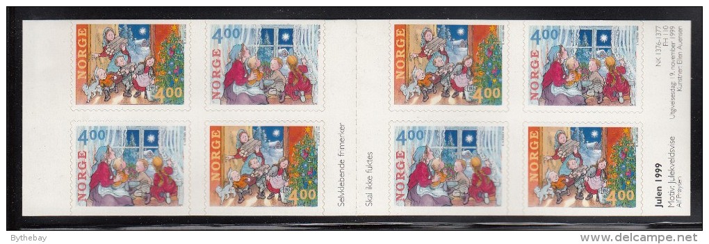 Norway Booklet Scott #1241a Christmas Pane Of 8 4k Mother And Children At Door, At Window - Booklets