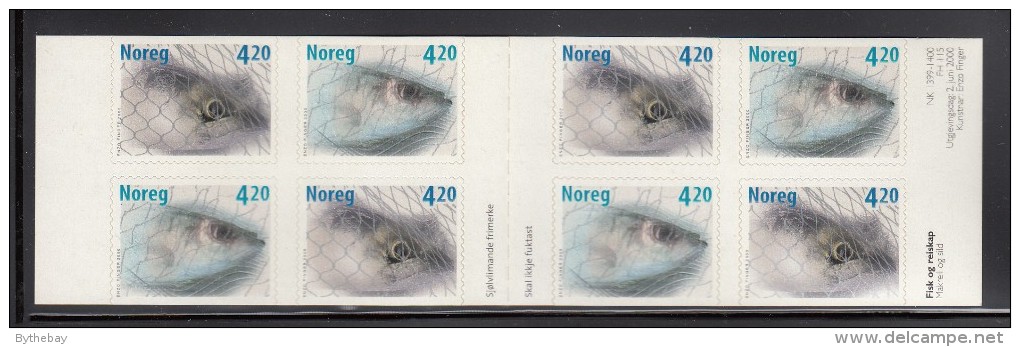 Norway Booklet Scott #1262 Fishing Industry Pane Of 8 4.20k Mackerel, Herring In Nets - Carnets