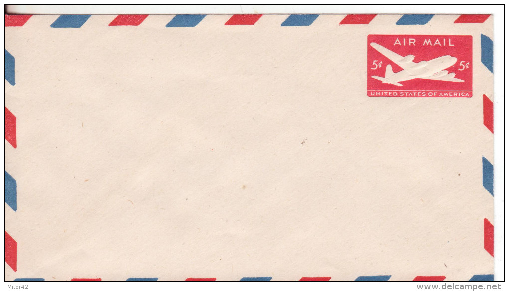 22-U.S.A-Stati Uniti-Intero Postale Nuovo-aereo-Full-Zip-5,c .Air Mail-Aviazione-aviation - 1941-60