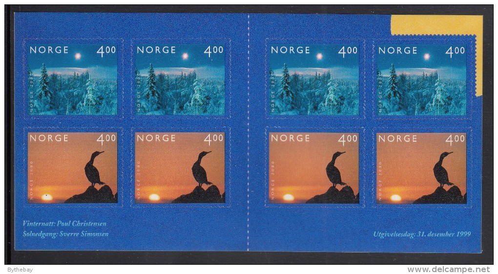 Norway Booklet Scott #1243b Millenium Photo Winners Pane Of 8 4k Winter "Night, Sunset - Booklets