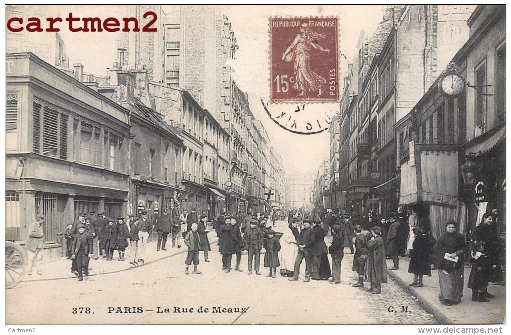 PARIS LA RUE DE MEAUX TRES ANIMEE 75019 - District 19