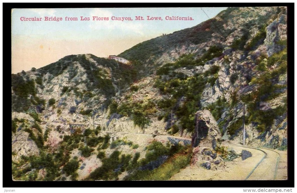 Cpa Etats Unis California Mt Lowe Circular Bridge From Los Flores Canyon LAM23 - Autres & Non Classés