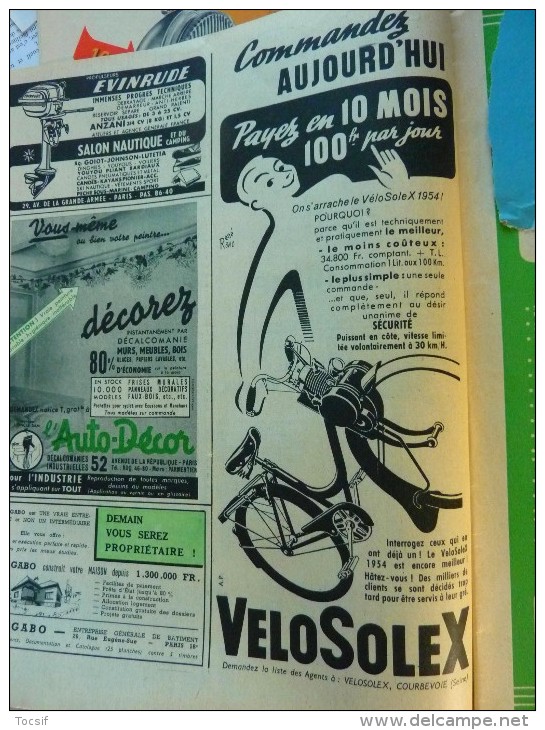 AVRIL 1954 Solex Velosolex TOURING CLUB DE FRANCE SOLEXINE PUB RAVO - Motorrad