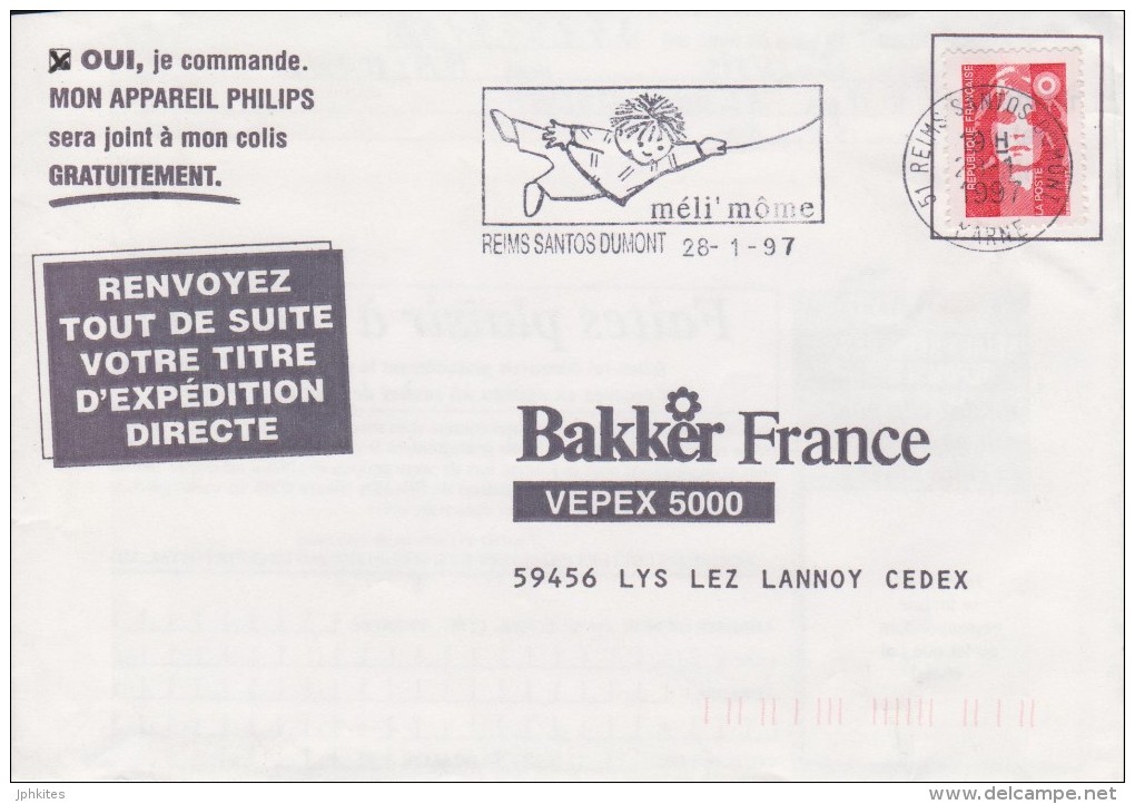 Frankrijk 1997 Cover Stamped With Kite Flying - Covers & Documents