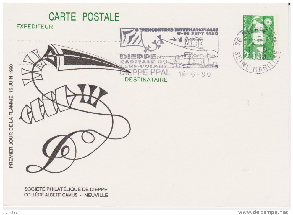 Frankrijk 1990 Postal Card Stamped Dieppe - Covers & Documents