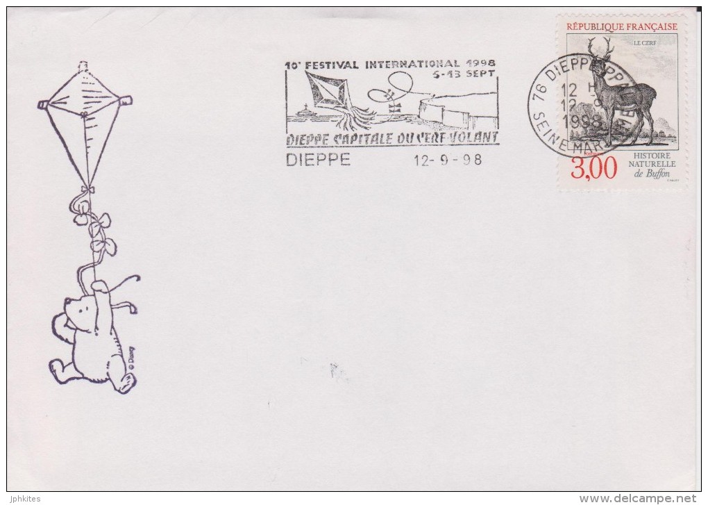 Frankrijk 1998  Dieppe Kites Cover - Lettres & Documents