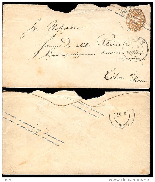 PRUSSIA - PREUSSEN 3 Gr. - POS ? N 8.9.66 - BUSTA - Postal  Stationery