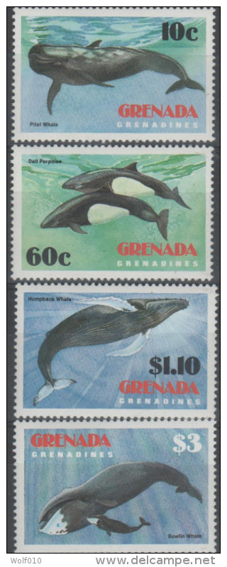 Grenada Grenadines. Whales. MNH Set. SCV = 18.00 - Baleines