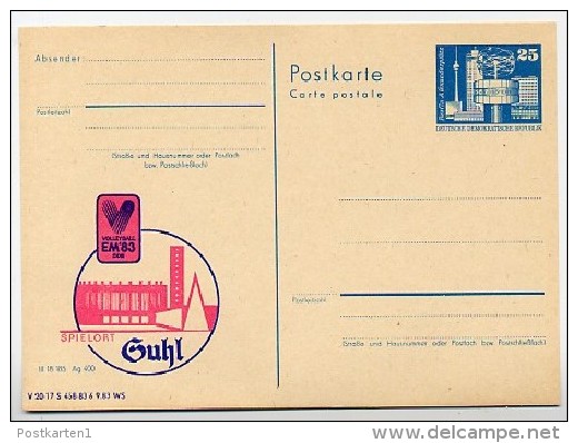 DDR P80-10a-83 C42 Postkarte PRIVATER ZUDRUCK Volleyball-EM Suhl 1983 - Cartes Postales Privées - Neuves