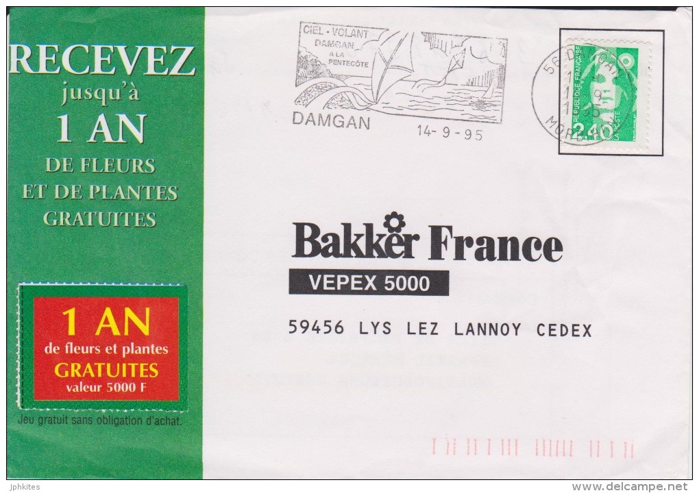 Frankrijk 1995 Cover Stamped Kites - Lettres & Documents