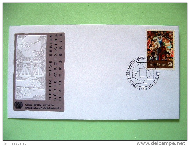United Nations - New York 1991 FDC Cover - The Golden Rule By Norman Rockwell - Lettres & Documents