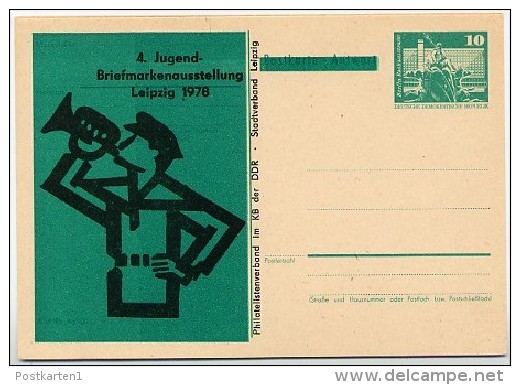 DDR P81-1A-78 C3-b Antwort-Postkarte PRIVATER ZUDRUCK Trompeter Leipzig 1978 - Postales Privados - Nuevos