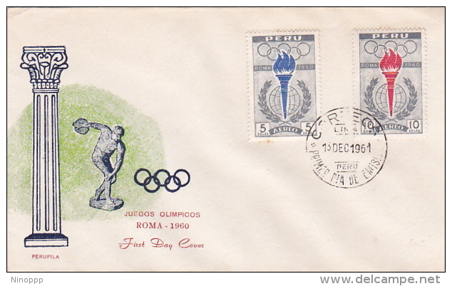 Peru 1961 Rome Olympic Games FDC - Peru