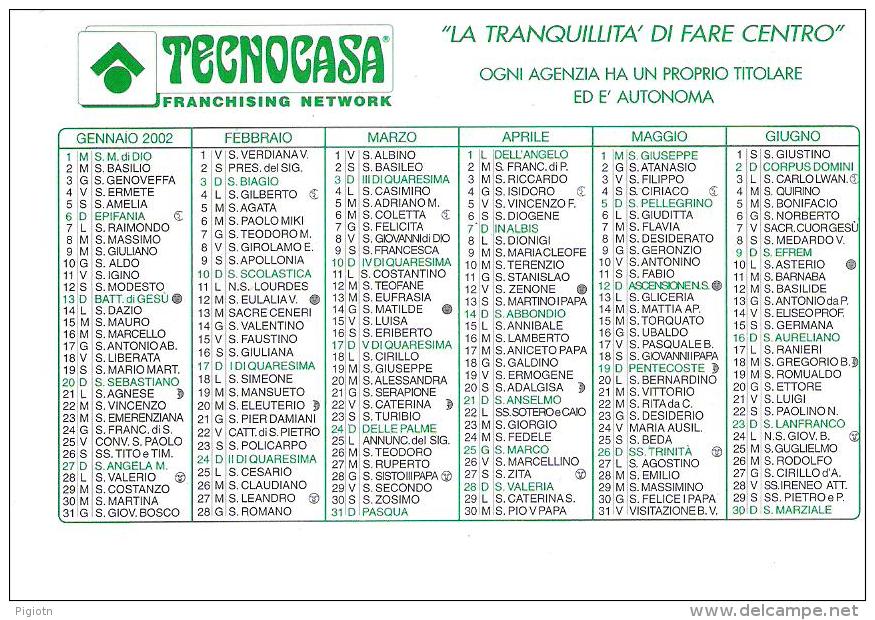 CAL047 - CALENDARIETTO 2002 - TECNOCASA - Tamaño Pequeño : 2001-...