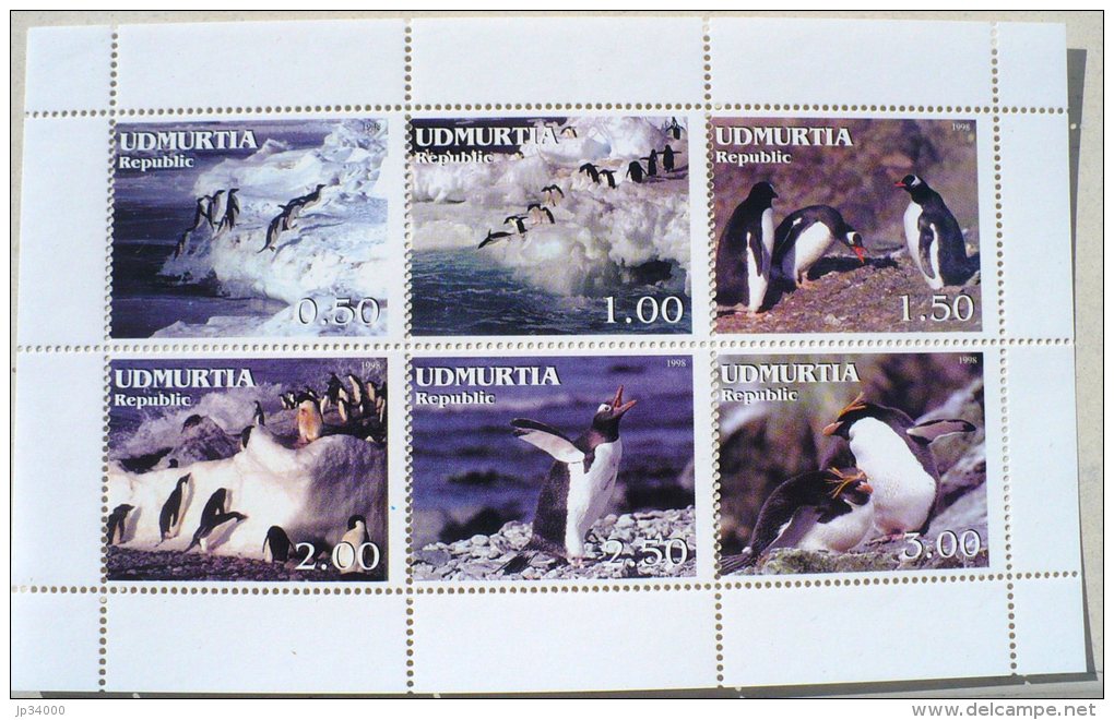 URSS (Russie) MANCHOTS, PINGOUINS, Feuillet 6 Valeurs (6) Neuf Sans Charniere MNH - Penguins