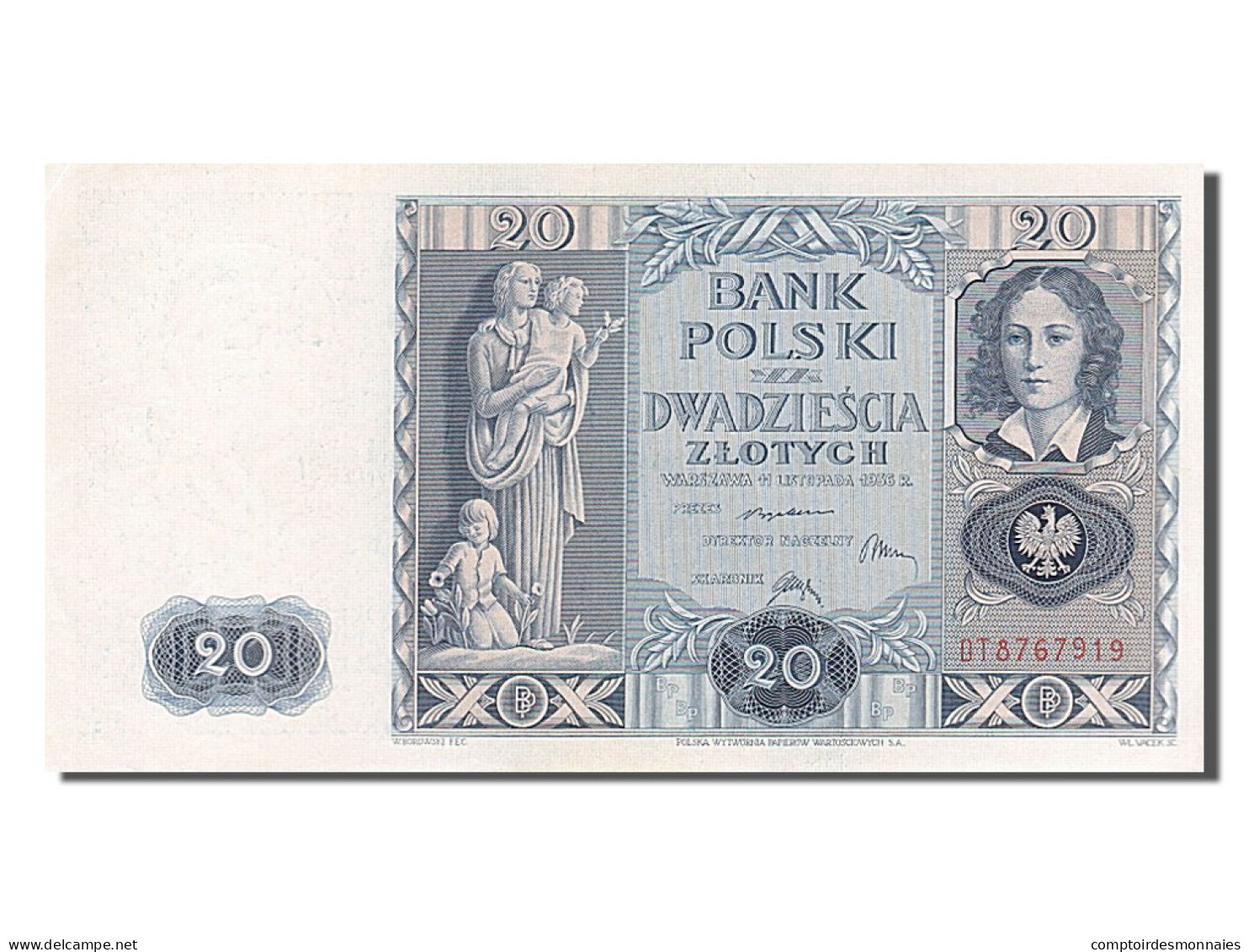 Billet, Pologne, 20 Zlotych, 1936, 1936-11-11, SUP+ - Polonia