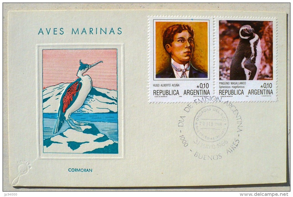 ARGENTINE MANCHOTS, PINGOUINS, Philatelie Polaire, Yvert 1528 FDC, Premier Jour 31/05/1986 - Penguins