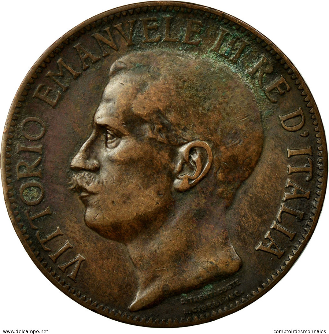 Monnaie, Italie, Vittorio Emanuele III, 10 Centesimi, 1911, Rome, TB+, Bronze - 1900-1946 : Victor Emmanuel III & Umberto II