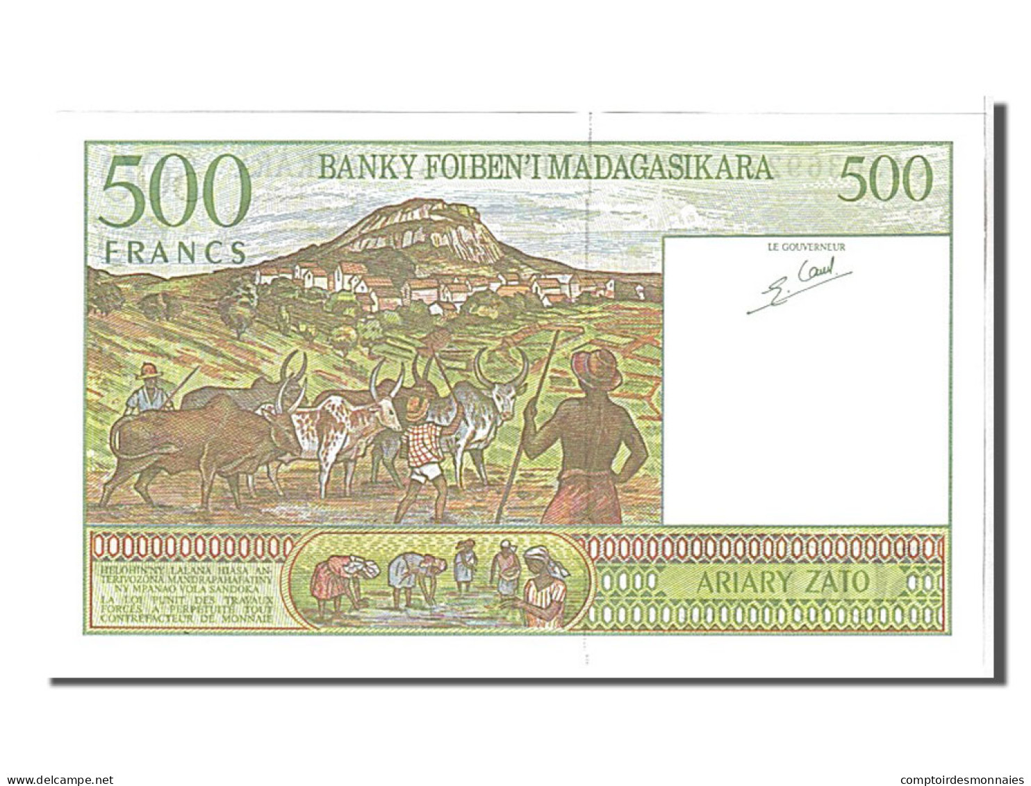 Billet, Madagascar, 500 Francs = 100 Ariary, 1996, NEUF - Madagascar