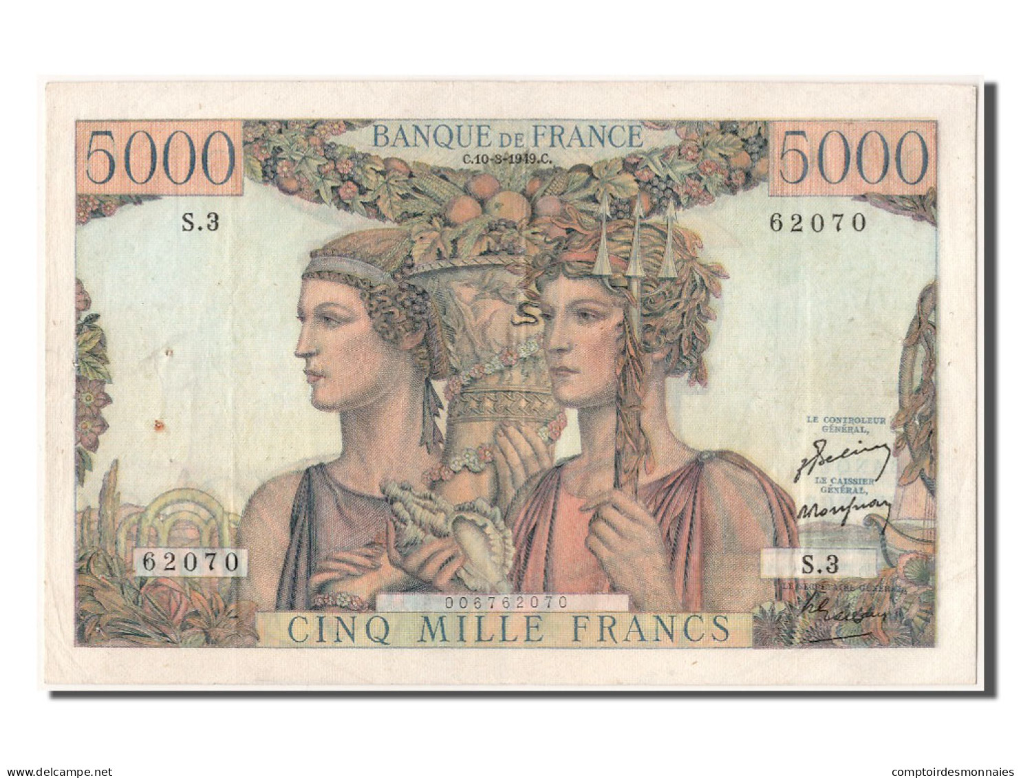 Billet, France, 5000 Francs, 5 000 F 1949-1957 ''Terre Et Mer'', 1949 - 5 000 F 1949-1957 ''Terre Et Mer''