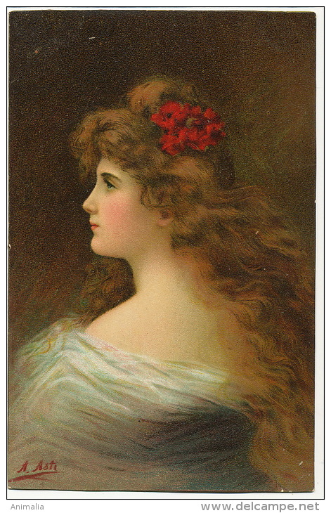 A. Asti Tres Belle Femme Profil  Kunzli Serie 1292 Carte Epaisse - Asti