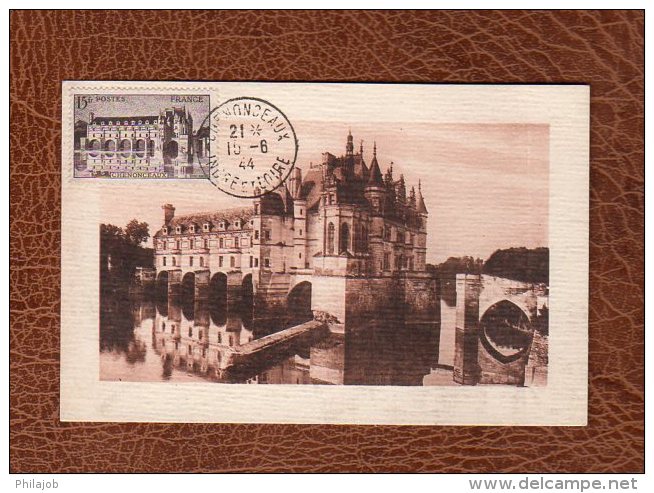 &#x2605; 1944 Carte Maximum N° YT 610 "CHATEAU DE CHENONCEAUX" Edit° LEVY ET NEURDEIN. Parfait état (voir Scans R/V). CM - 1940-1949