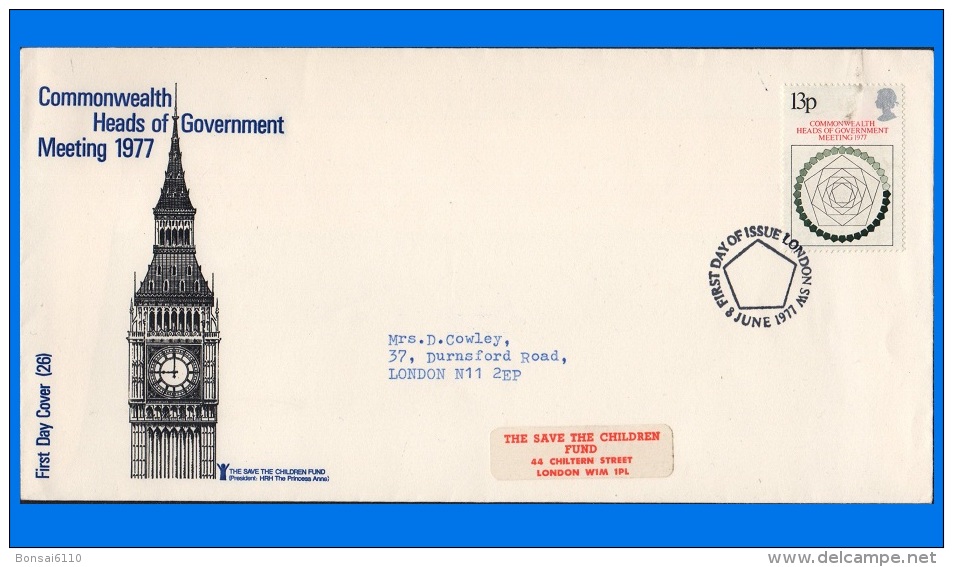 GB 1977-0010, Commonwealth Heads Of Government Meeting FDC, London SW SHS - 1971-1980 Decimal Issues