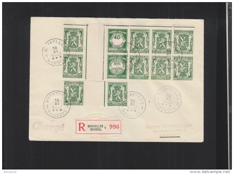 R-Brief 1937 Bruxelles Nach Luzern - 1907-1941 Antichi [A]