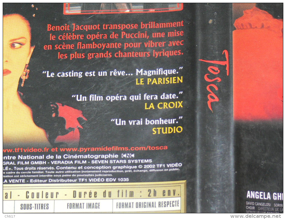DVD SPECTACLE OPERA "  TOSCA " DE VERDI  Par B JACQUOT Avec A GHEORGHIU / R ALAGNA / R RAIMONDI  SON 5.1 DTS - Musik-DVD's