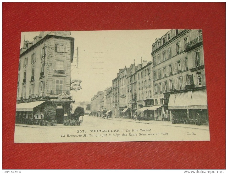 VERSAILLES   -  La Rue Carnot - La Brasserie Muller Qui Fut Le Siège Des Etats Généraux En 1789  - ( 2 Scans ) - Versailles