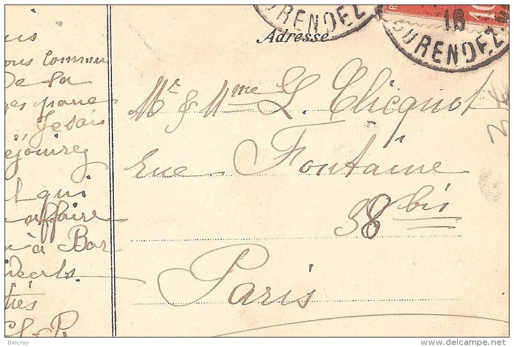 Dépt 51 - REIMS - Correspondance Sur Carte Postale, Famille CLICQUOT (Champagne, Patronyme Maintenant Disparu) - Reims