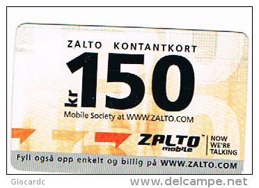 NORVEGIA (NORWAY) - ZALTO (RECHARGE GSM) - 150    - USED ° -  RIF. 3924 - Norway