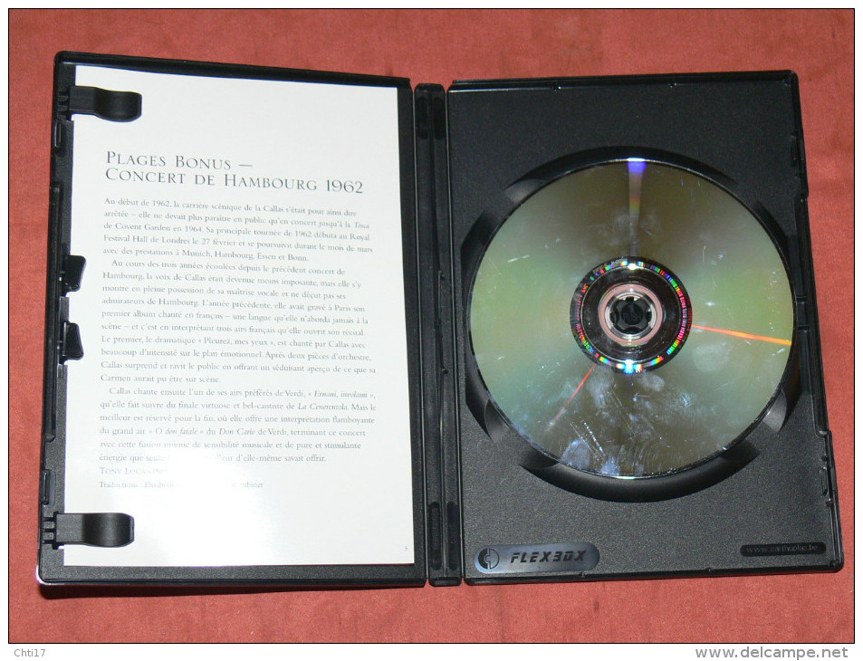 DVD SPECTACLE OPERA  BIOPIC " CALLAS UNE VIE  D ART ET D AMOUR " BONUS CONCERT HAMBOURG 1962 STEREO 2.0 / - Muziek DVD's