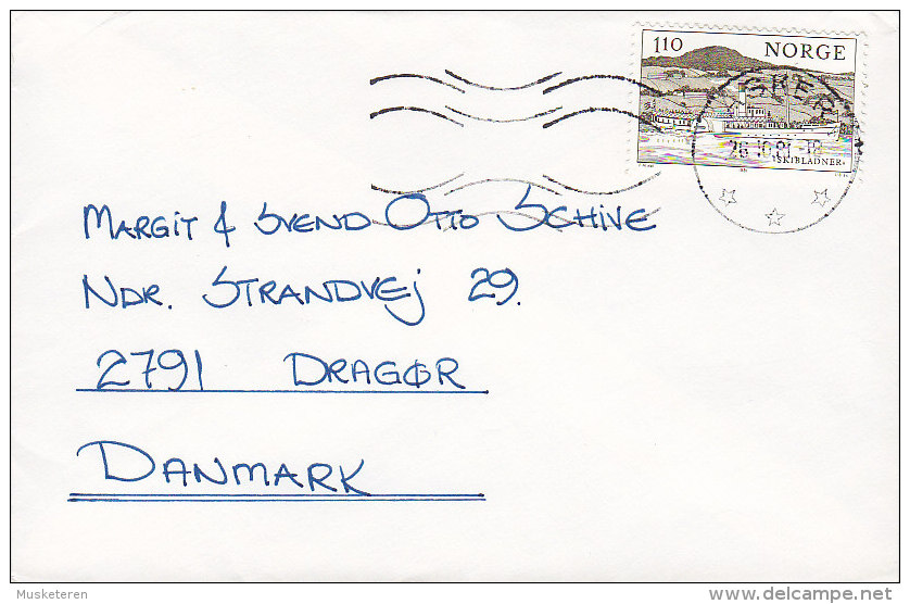 Norway "Petite" Deluxe ASKER 1980 Cover Brief To DRAGØR Denmark Ship Ship Skibladner Stamp - Briefe U. Dokumente