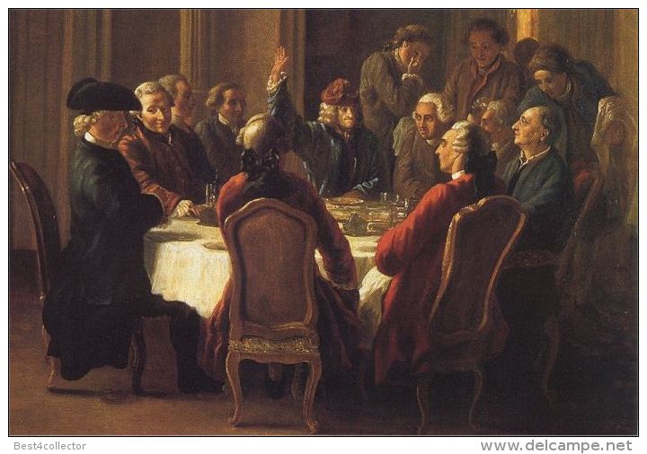 @@@ MAGNET - Un Dîner De Philosophes Painted By Jean Huber Voltaire. Denis Diderot Is The Third From The Right - Publicitaires