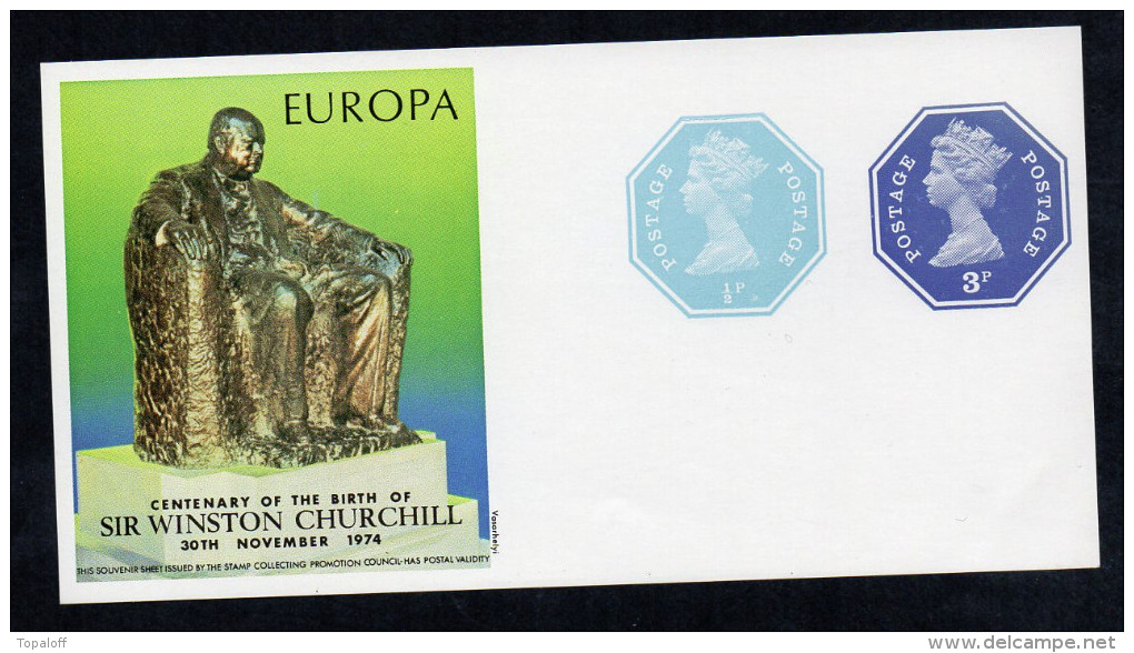 Entier Postal  EUROPA   SIR WINSTON CHURCHILL - Luftpost & Aerogramme