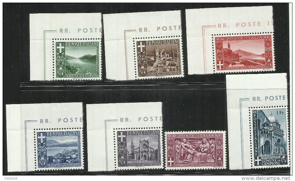 EMISSIONI LOCALI AUTONOME CAMPIONE 1944 PAESAGGI E VEDUTE SERIE COMPLETA LANDESCAPES & VIEWS COMPLETE SET MNH - Ortsausgaben/Autonome A.