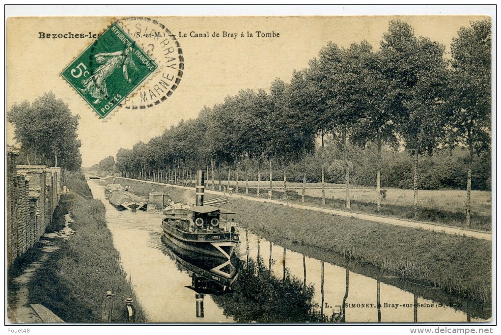 77 - BAZOCHES LES BRAY - Canal De Bray à La Tombe , Péniche - Autres & Non Classés