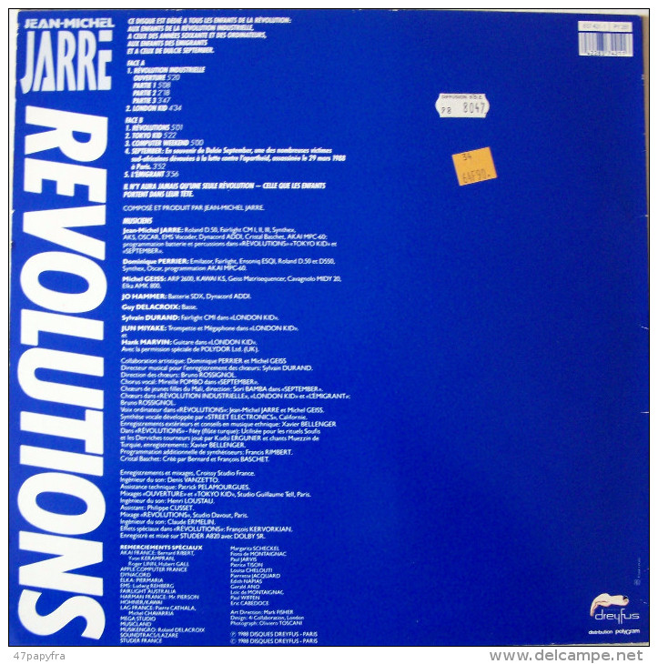 Jean Michel JARRE LP Révolution Industrielle Ouverture EX / M - Instrumental