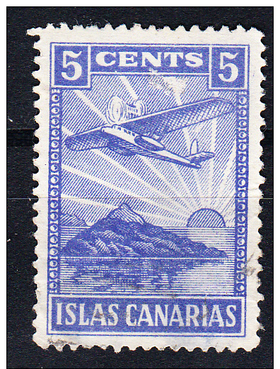 ISLAS CANARIAS 5 CTS. AZUL PAPEL OPACO.  SES 359 - Emisiones Nacionalistas