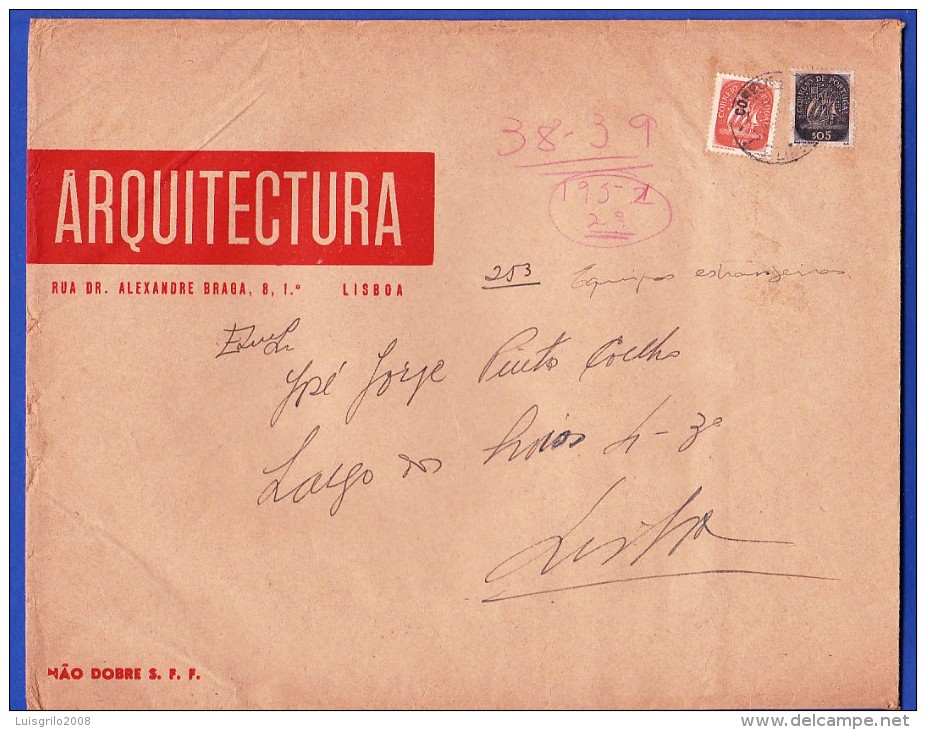 ENVELOPPE -- ARQUITECTURA - RUA ALEXANDRE BRAGA, 17 , R/C . LISBOA - Storia Postale