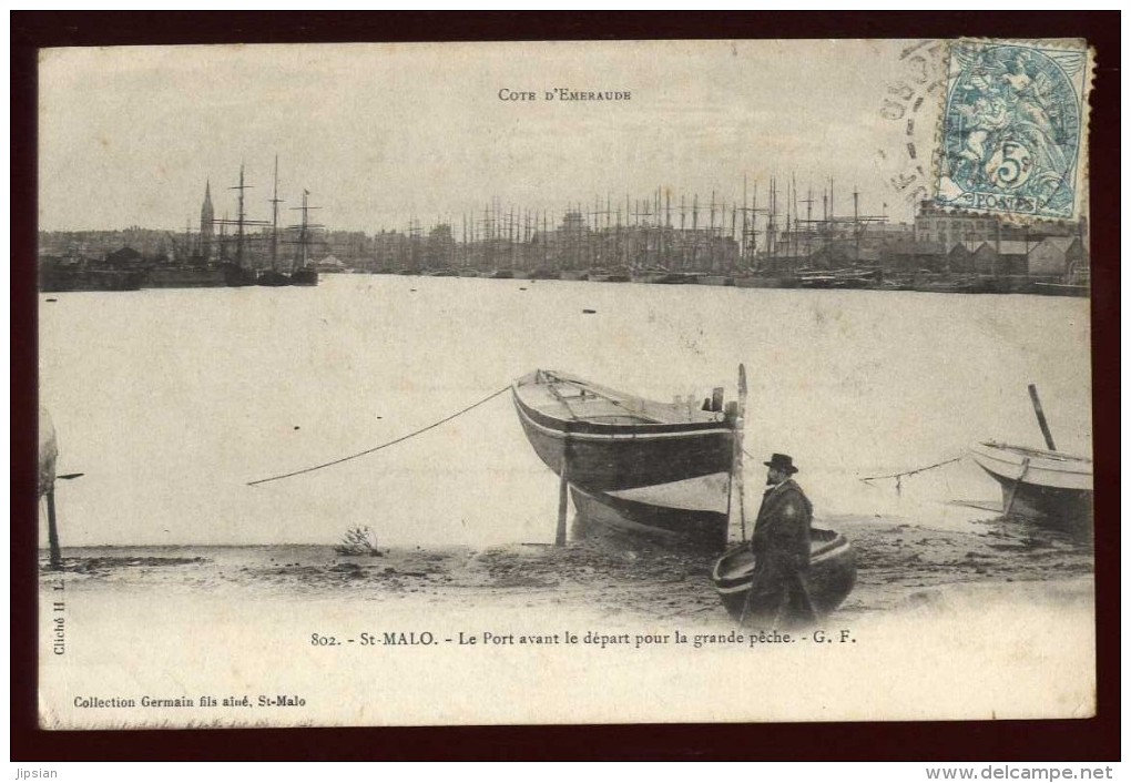Cpa  Du 35  Saint Malo Le Port Avant Le Départ Pour La Grande Pêche   LAM16 - Saint Malo