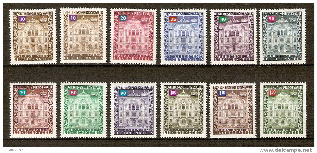 LIECHTENSTEIN.     .SERVICE.  1976.   .Y&T N° 57  à  67 **  .MNH. - Service