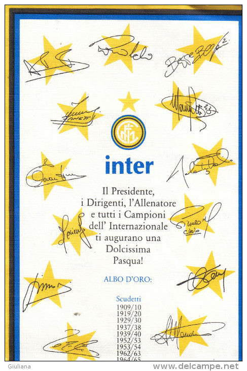 Souvenir Inter F.C. Con Autografi Calciatori Anni '80 - Auguri Di Buona Pasqua - Handtekening