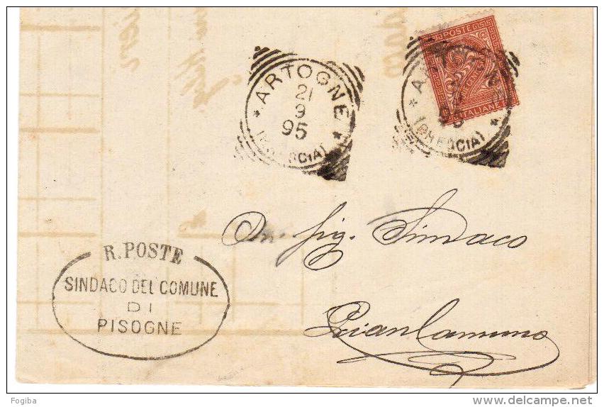 1895- PIEGO DA PISOGNE AD ARTOGNE ANNULLO - DOCUMENTO INTERESSANTE - Storia Postale