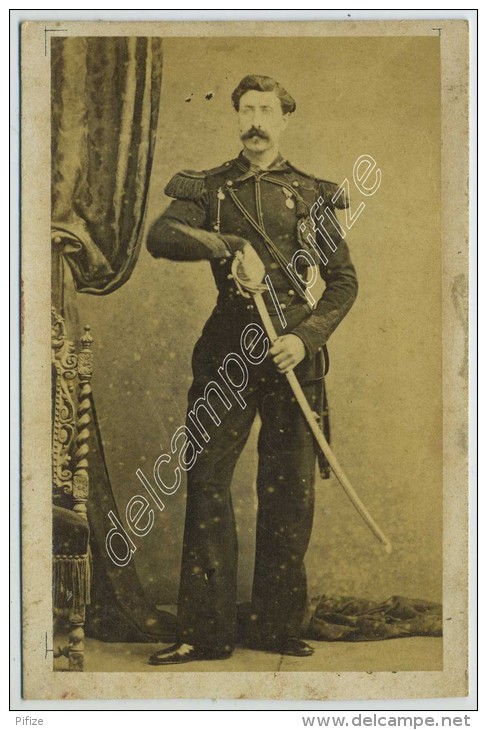 CDV Militaire 1860-70 Mangeon à Paris. Armée Belge. - Anciennes (Av. 1900)